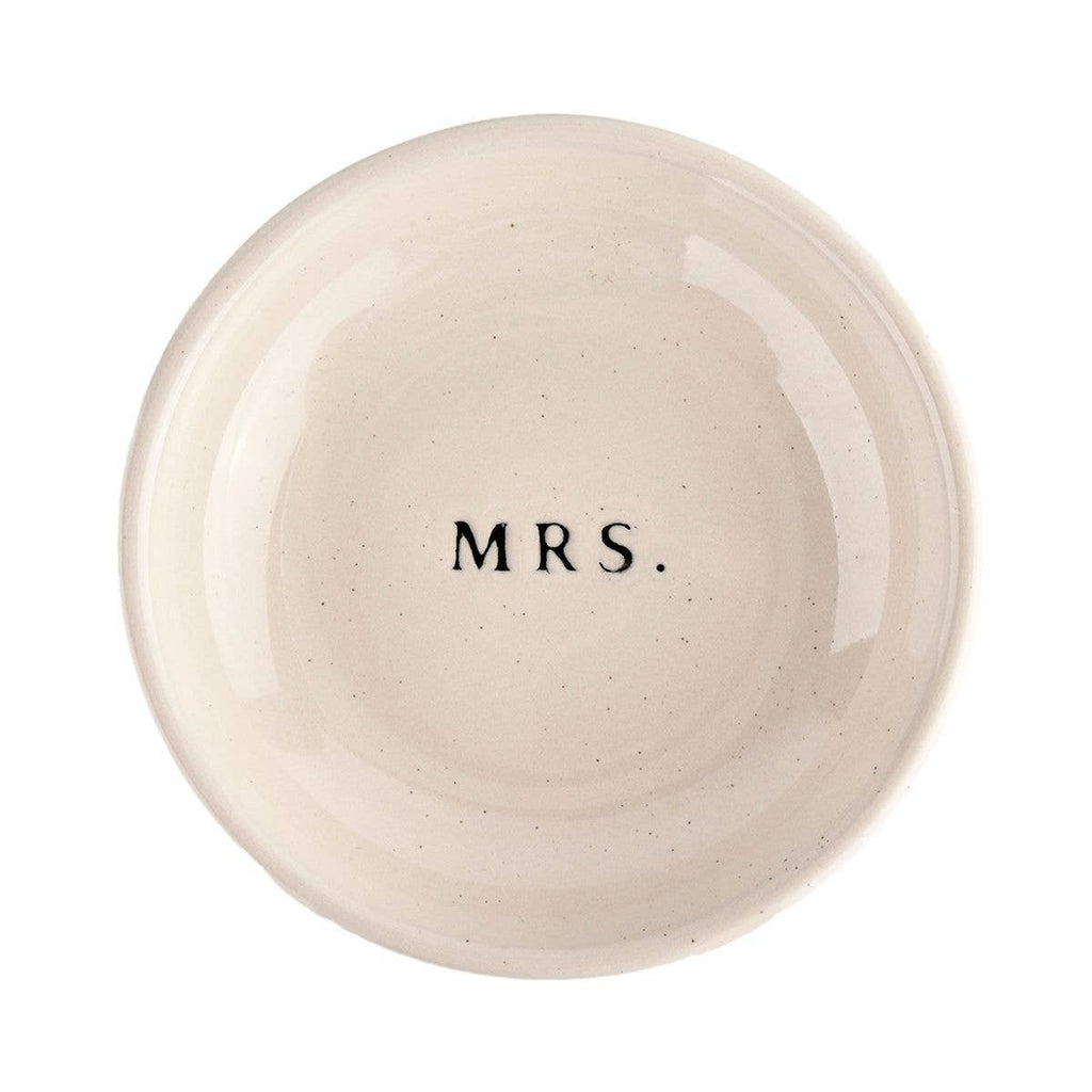 Sweet Water Decor - Mrs. Jewelry Dish - Cream Stoneware - 4x4"