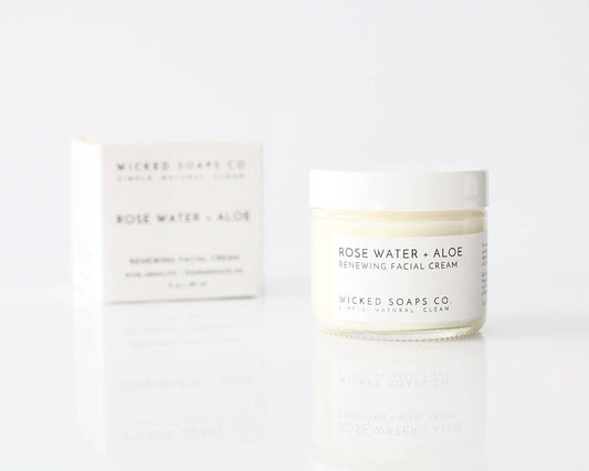 Wicked Soaps Co. - Rose Water + Aloe Facial Cream