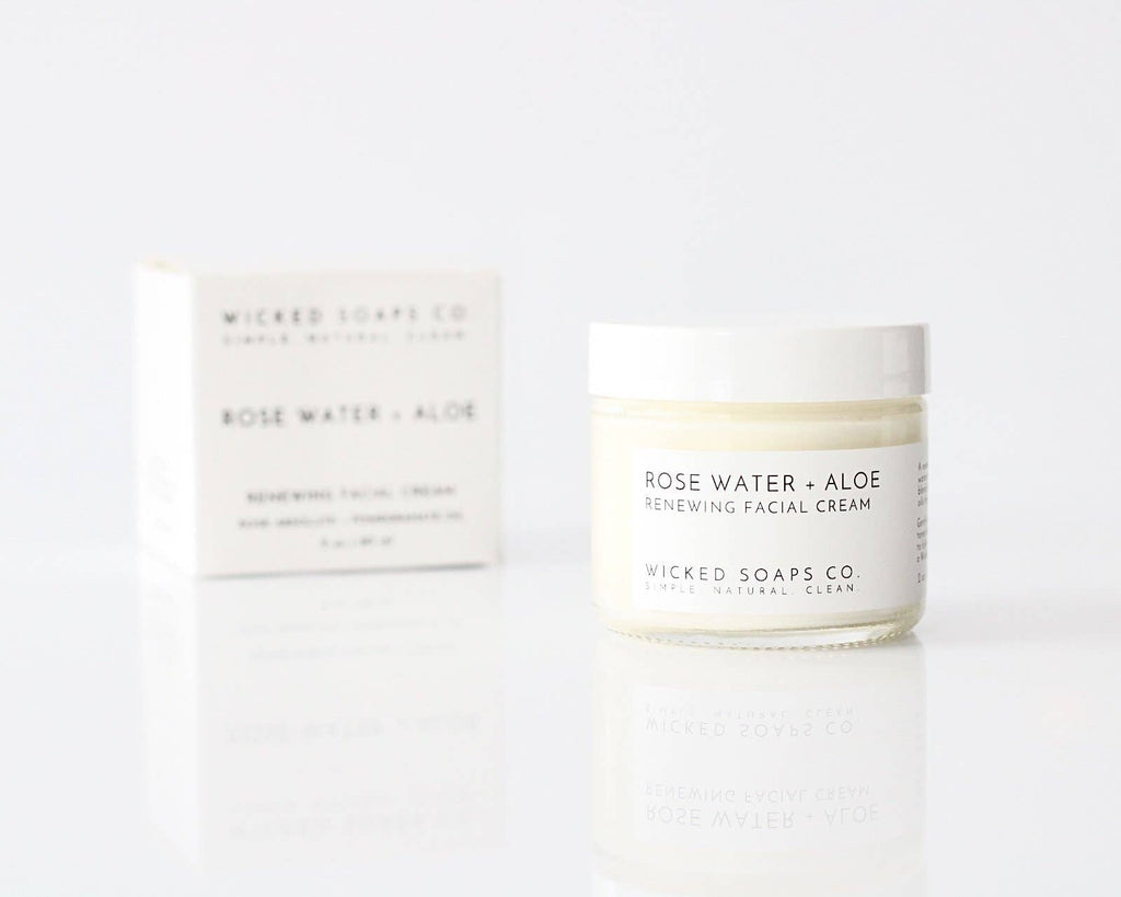 Wicked Soaps Co. - Rose Water + Aloe Facial Cream