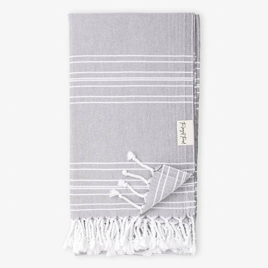 The Longest Thread - Saltwater Dark Gray Turkish Towel