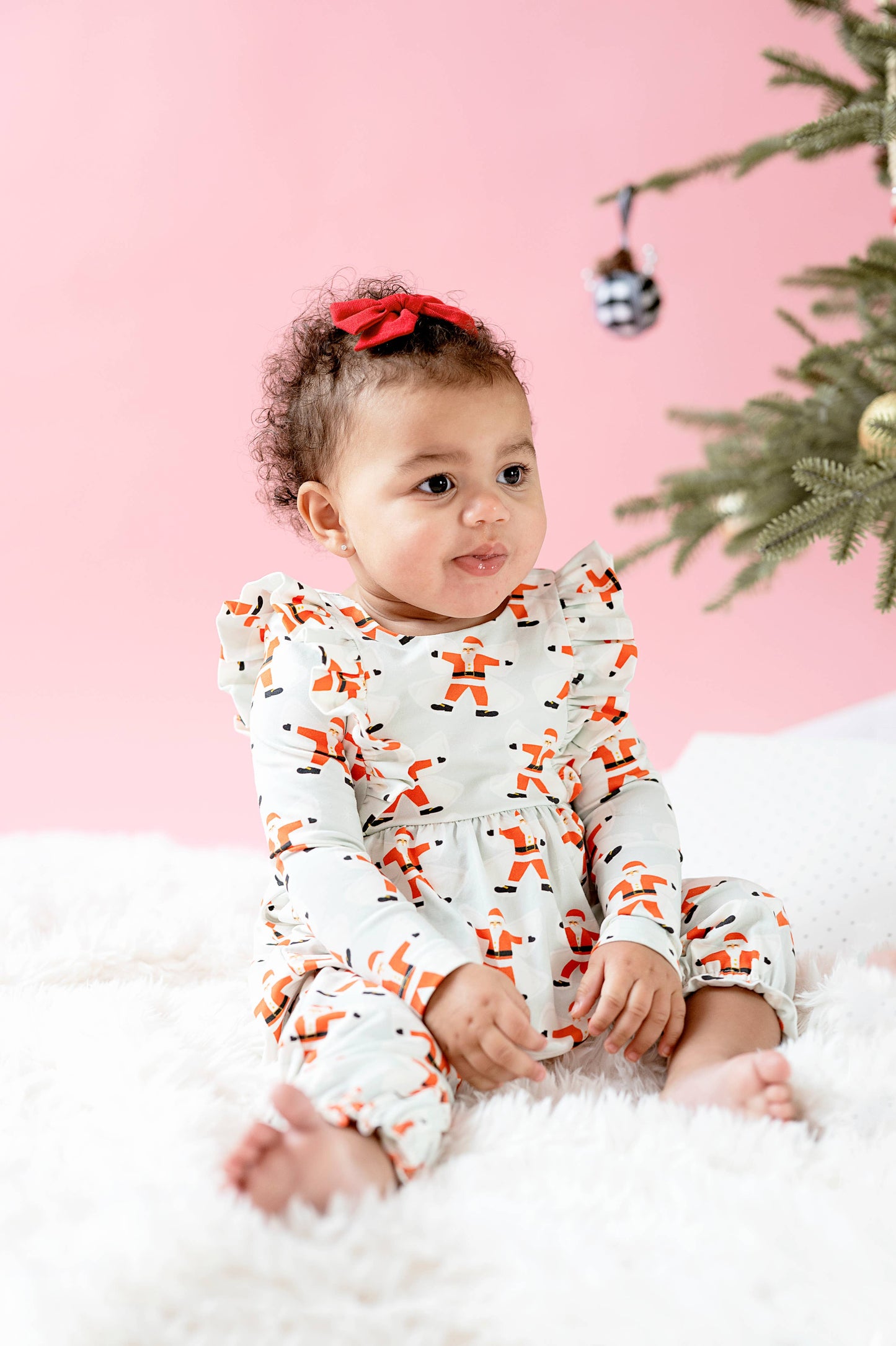 Ollie Jay - Mabel Romper in Santa Angels | Baby Bubble: 12/18m