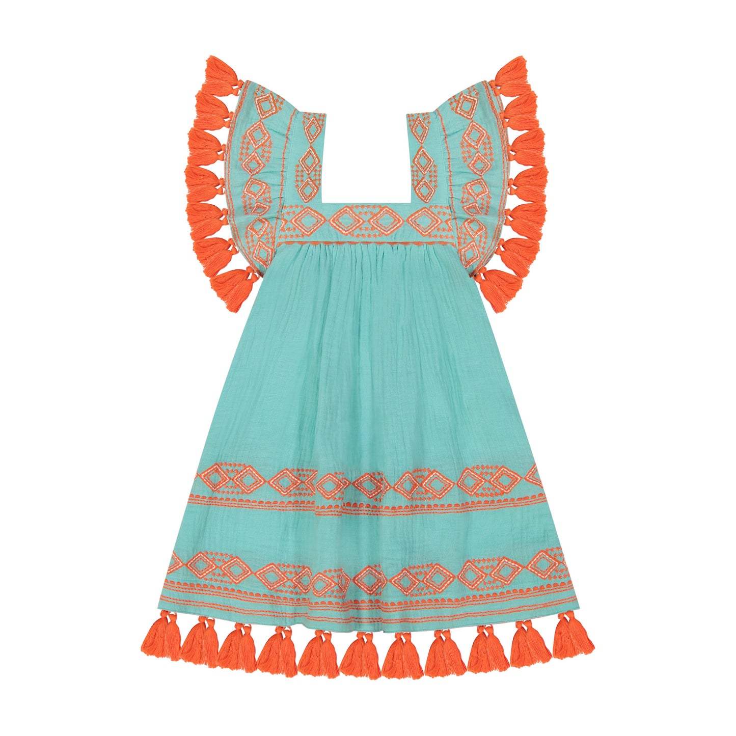 Mer St. Barth - serena tassel dress-mint, 4 yrs