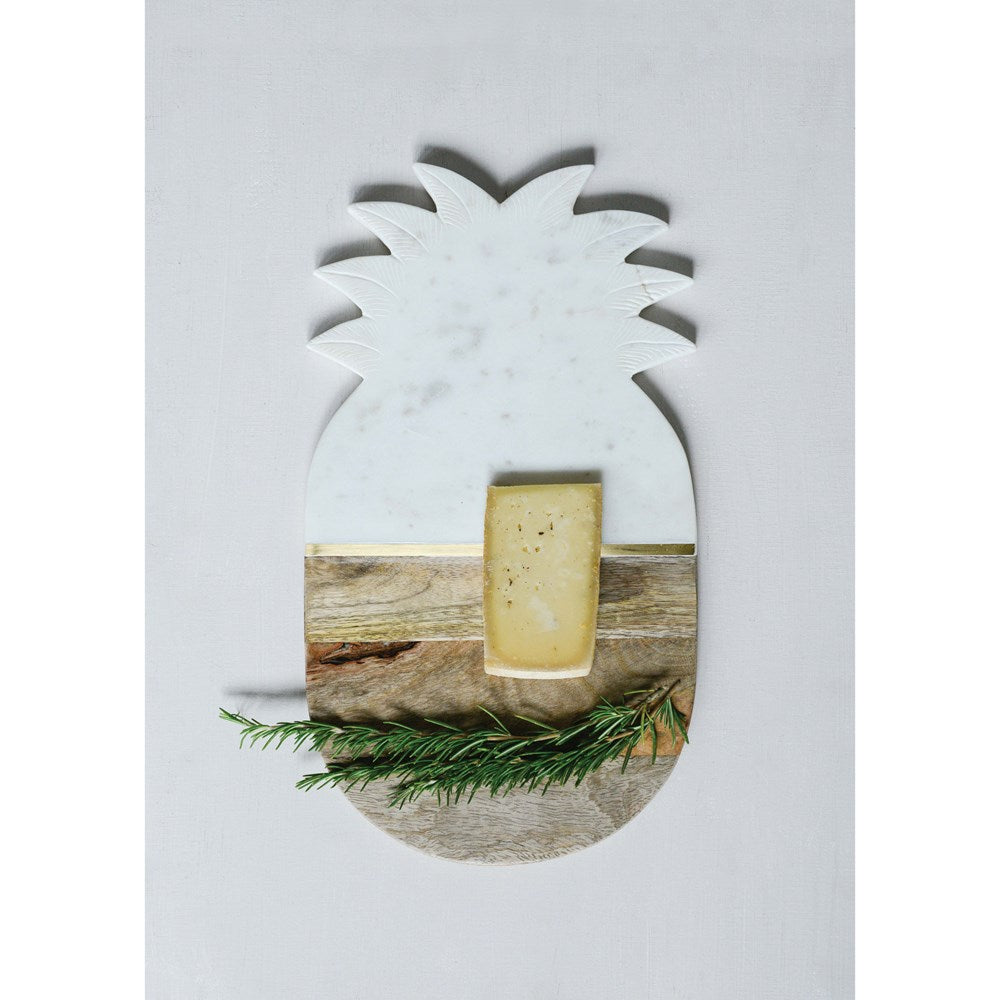 Marble & Mango Wood Pineapple Board