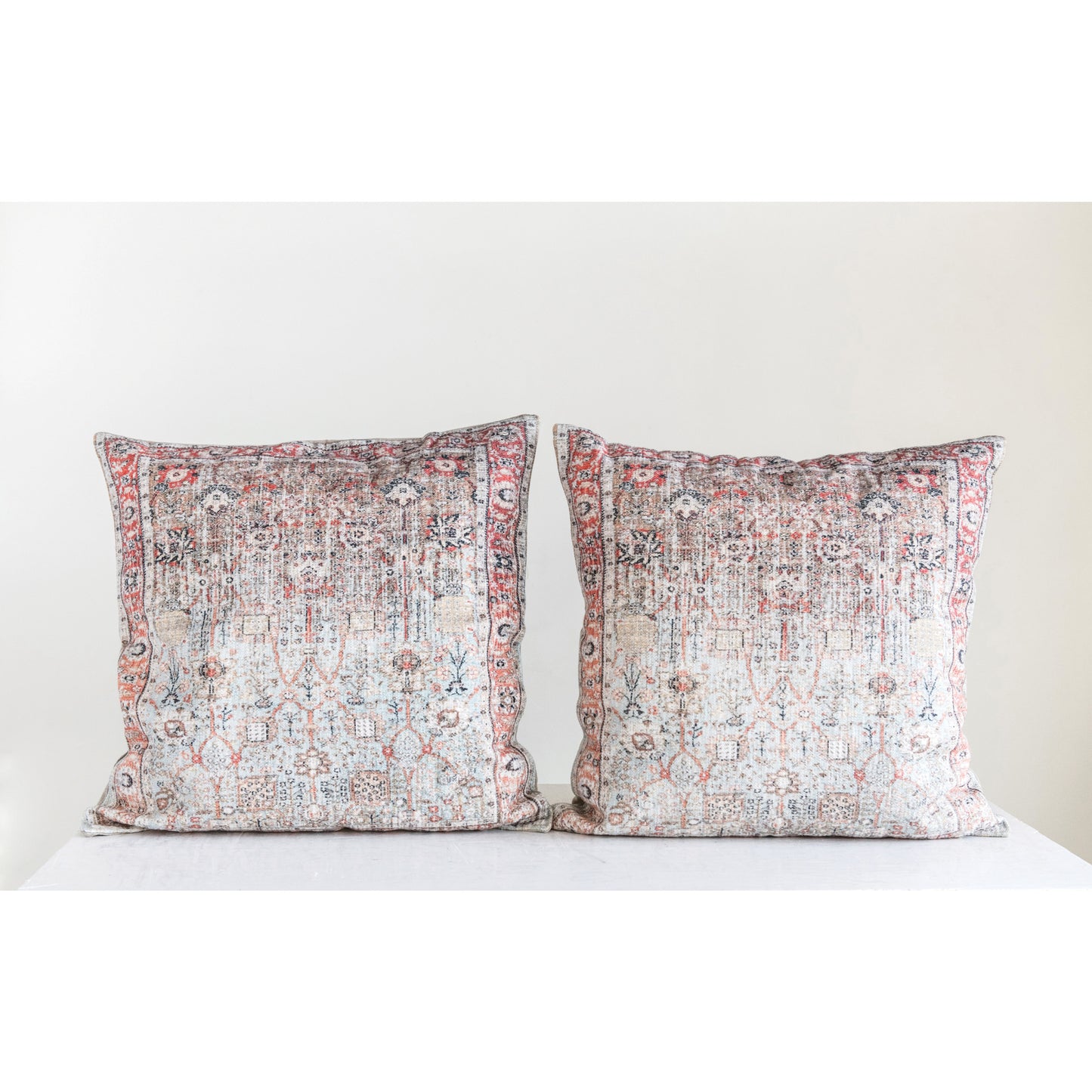 Cotton Distressed Print Pillow