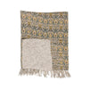 Cotton Slub Throw with Floral Pattern and Fringe