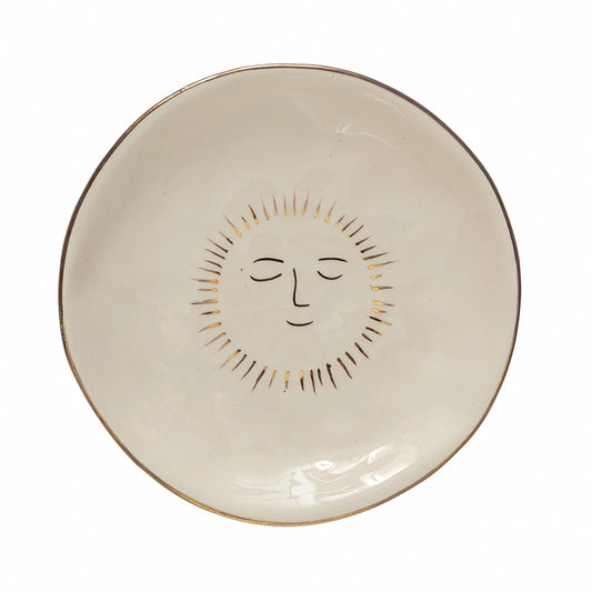 Sunshine Stoneware Plate with Gold