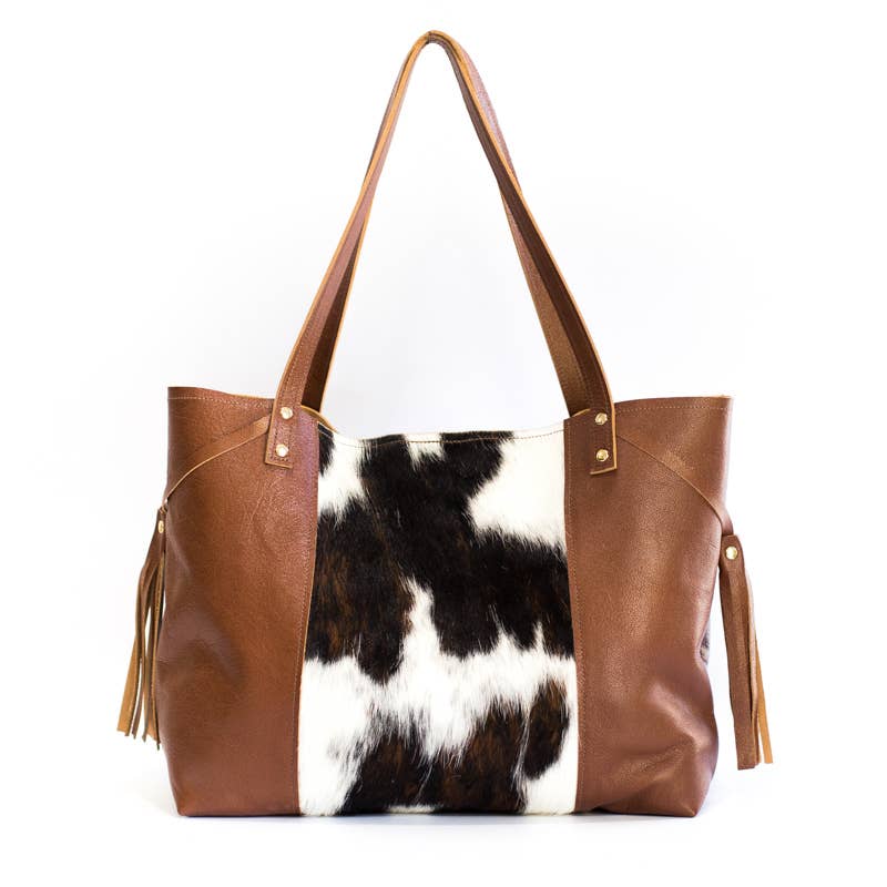 Beaudin - Valise | Brown+White Cowhide Tote