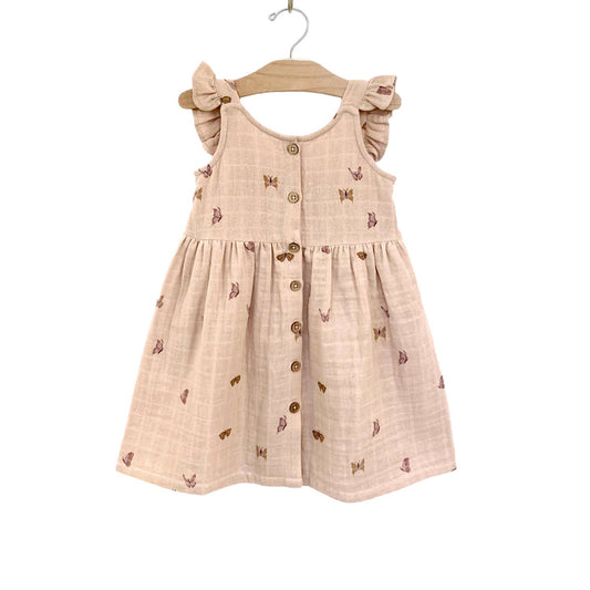 City Mouse Studio - Shoulder Strap Dress- Butterflies 6 Y