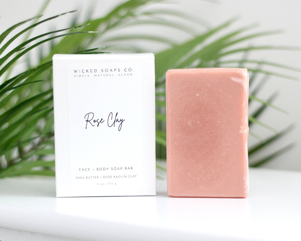 Wicked Soaps Co. - Rose Clay Face + Body Nourishing Soap Bar