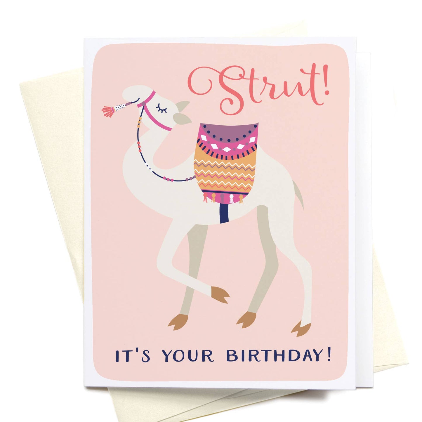 onderkast studio - Strut! It's Your Birthday! Camel Greeting Card