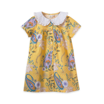 Beet World - Fae Dress - Sunshine Paisley: 2-3 Y