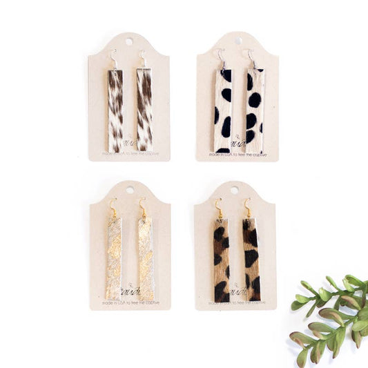 Beaudin - Kit-Kat Earrings | Cowhide Bar - Cheetah