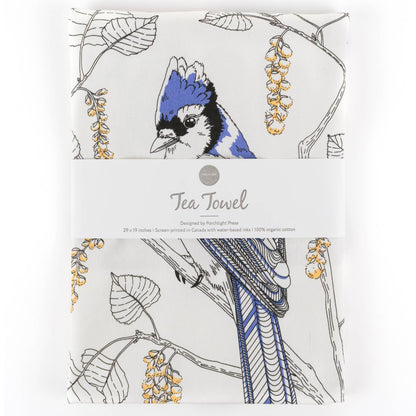 Porchlight Press Letterpress - Blue Jay Tea Towel - West Coast Birds