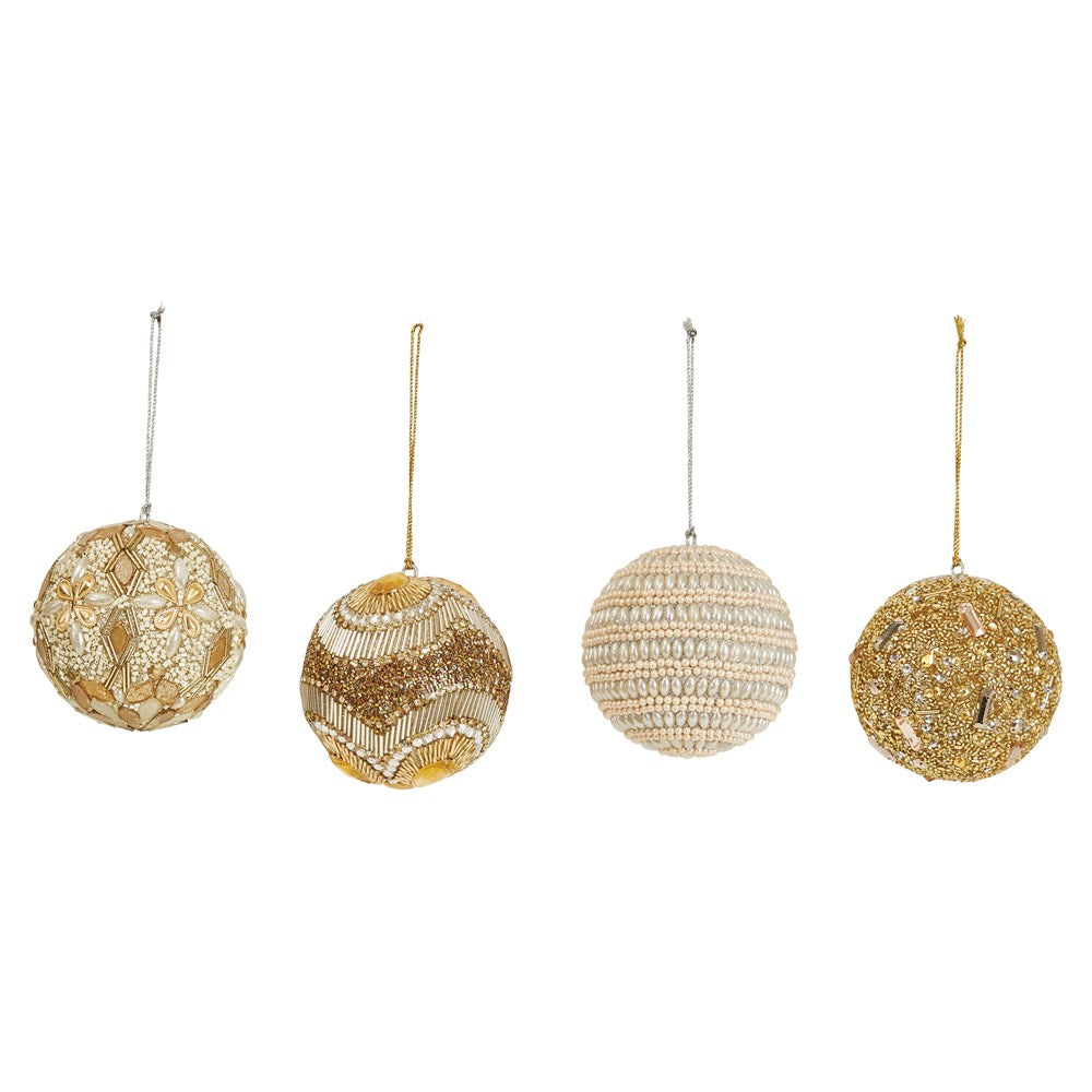 Round Faux Pearl & Bead Ball Ornament