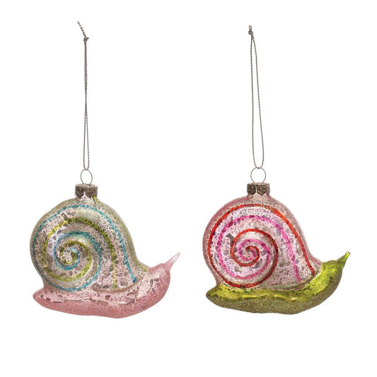 Hand-Painted Glass Snail Ornament