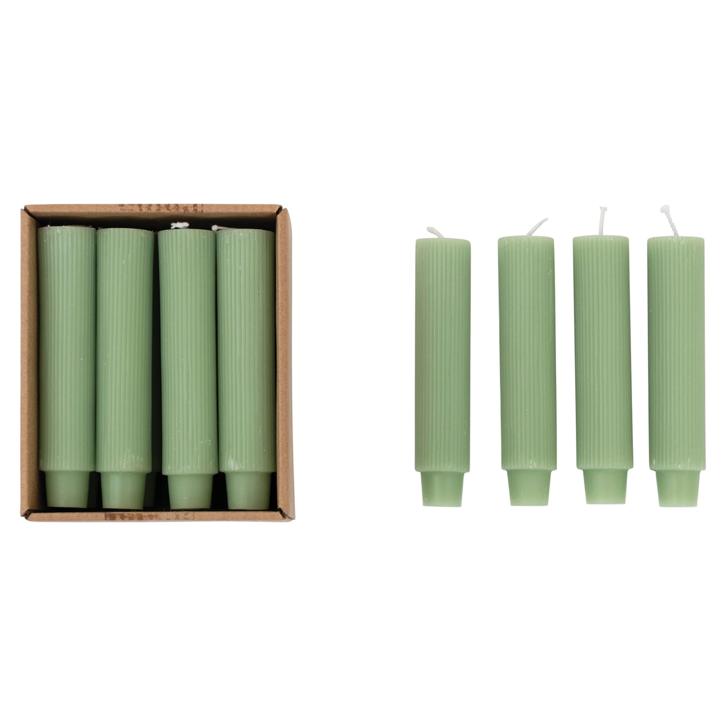 Unscented Pleated Taper Candles, set of 12