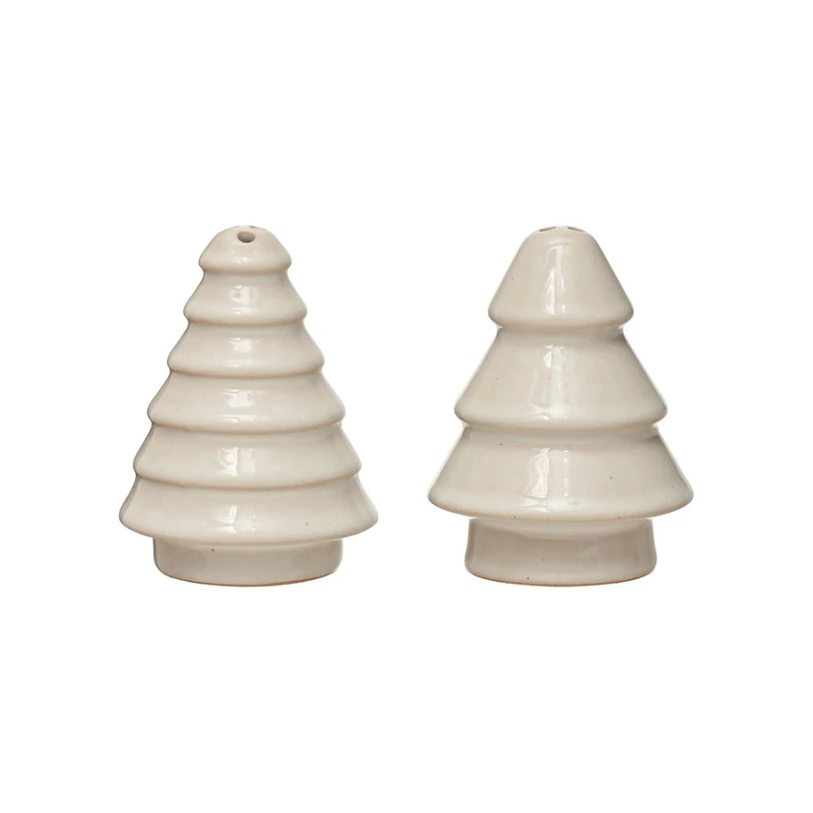 Stoneware Tree Salt and Pepper Shakers