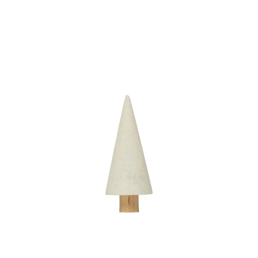 White Flocked Wood Trees with Glitter - 7'H
