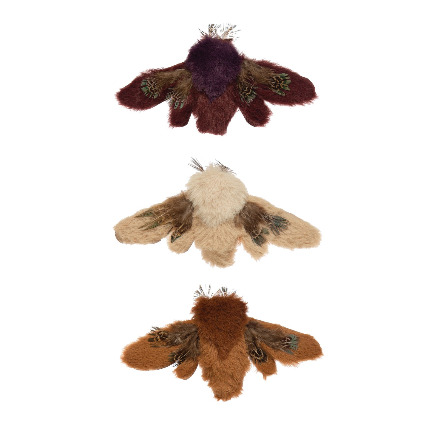 Feather and Faux Fur Moth Clip-On Ornament
